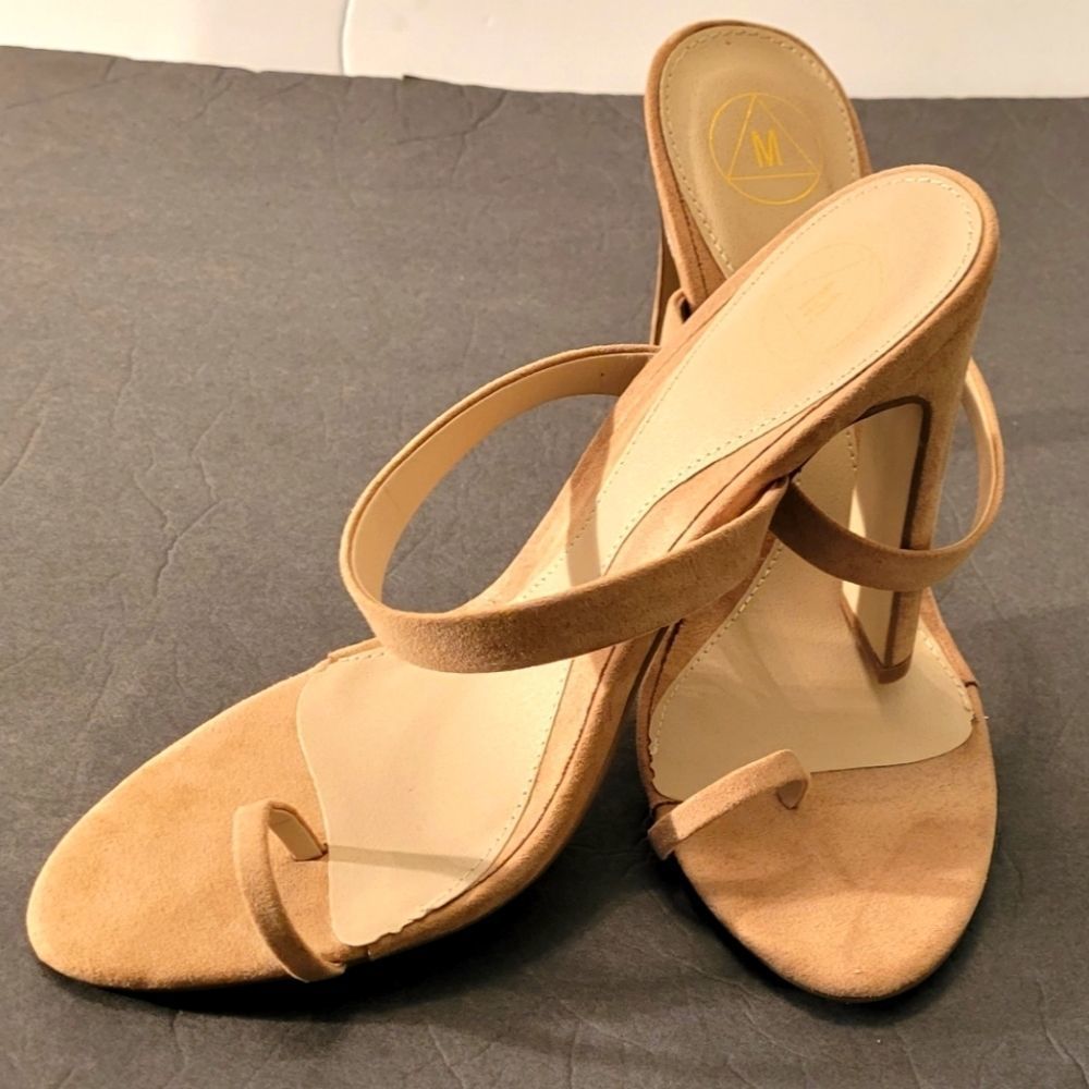 BRAND NEW (M) HIGH HEEL MULE TAN SANDAL